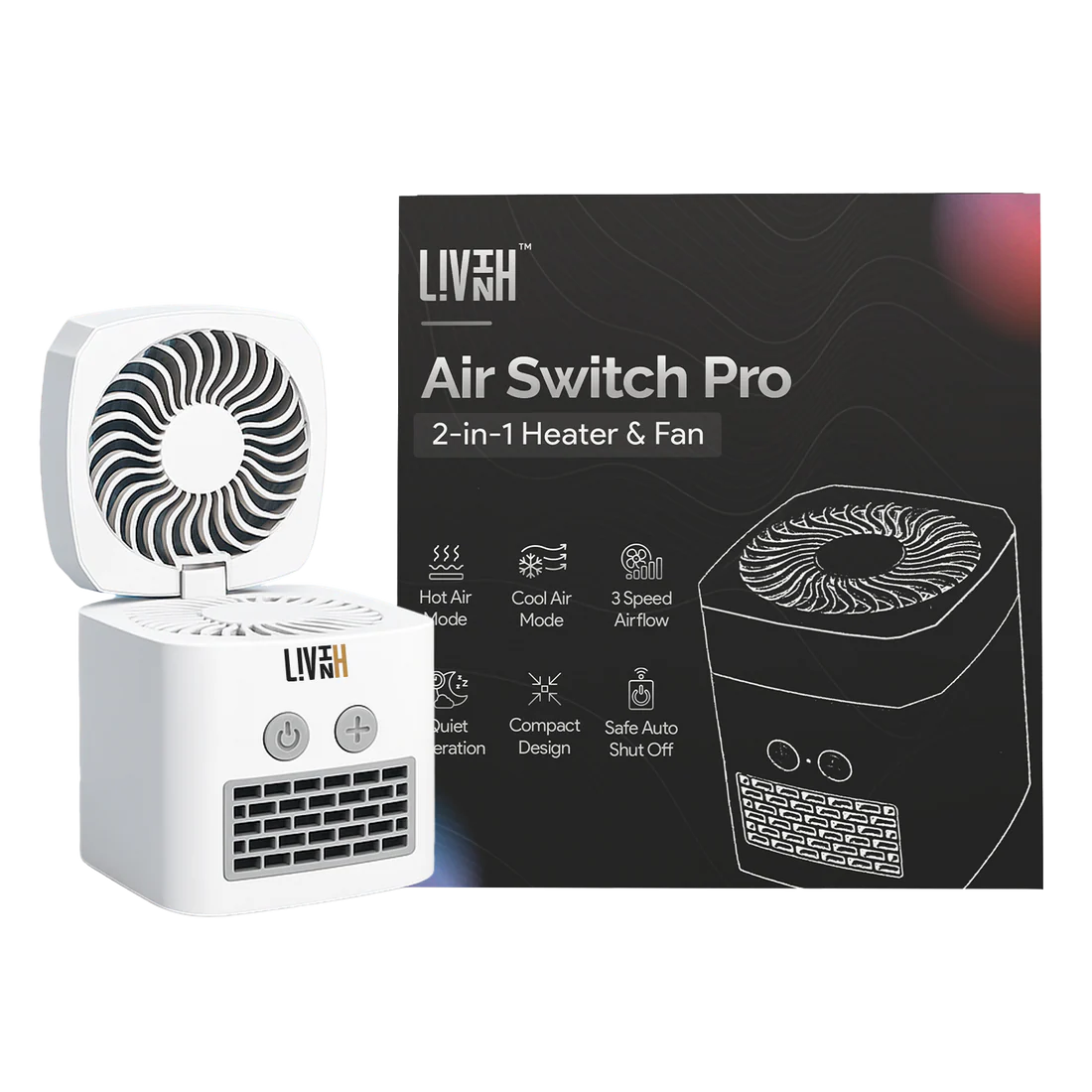 LivinH Air Switch Pro compact 2 in 1 heater and fan
