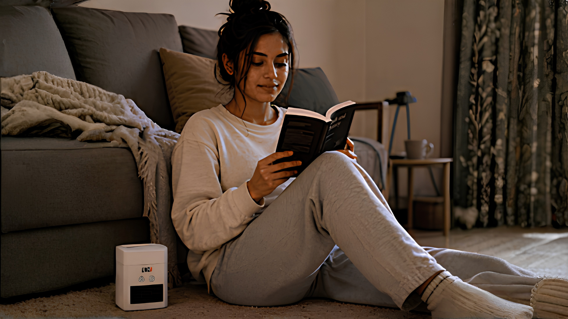 Reading in bed with the warmth nearby